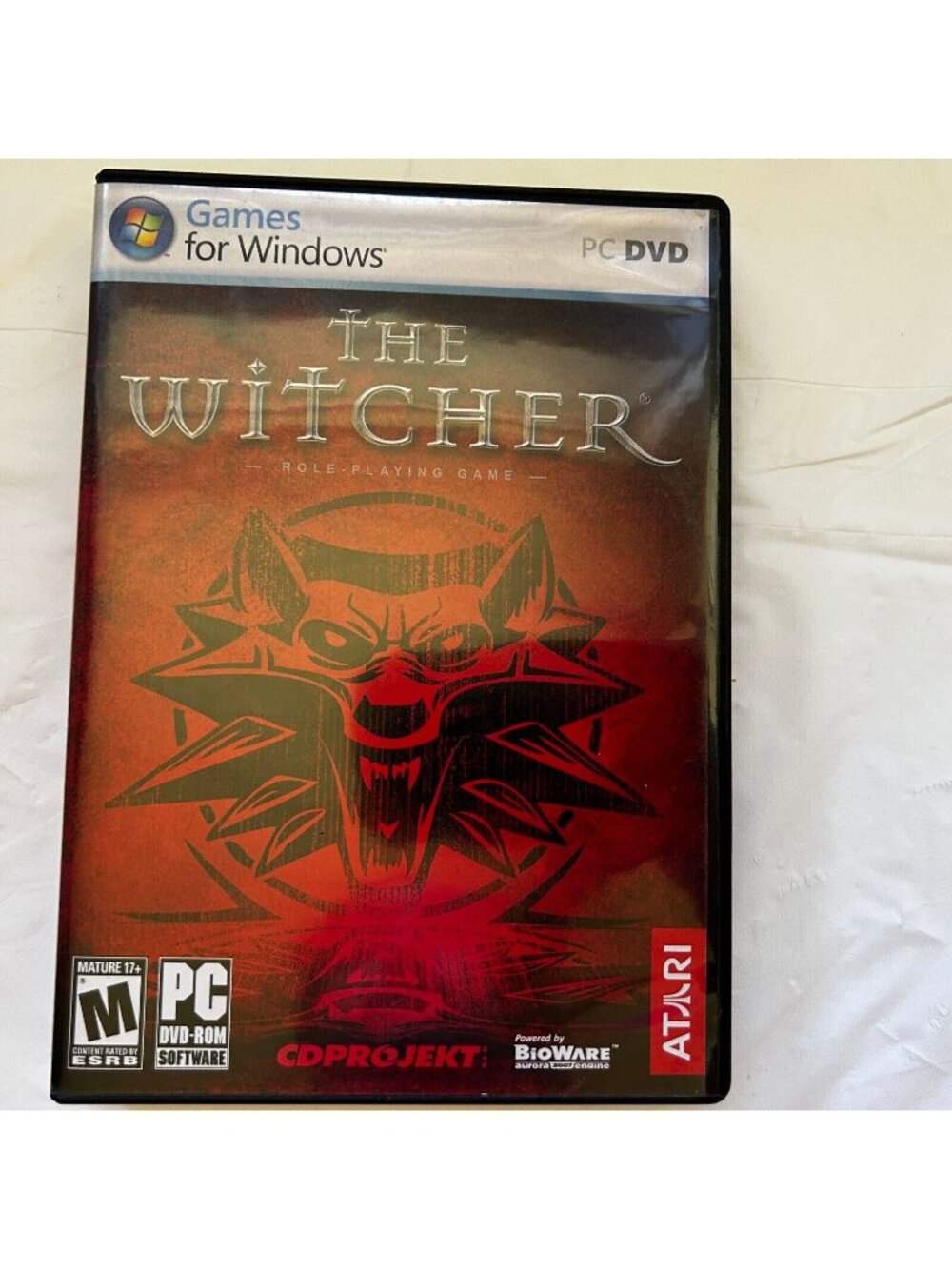 The Witcher Role Playing Game For Windows PC DVD 2007 Red Box Cover